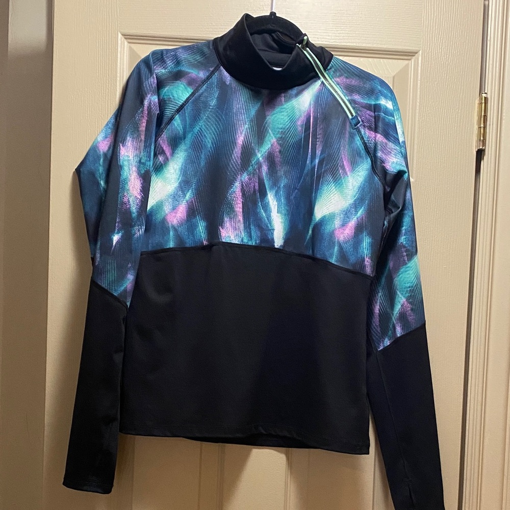 Abstract Teal & Purple Athletic Pullover Fila sport